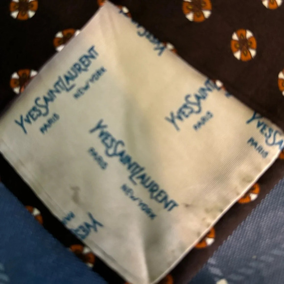 Vintage Yves Saint Laurent Mens Silk Tie from Natlesons Brown Orange - Picture 5 of 7